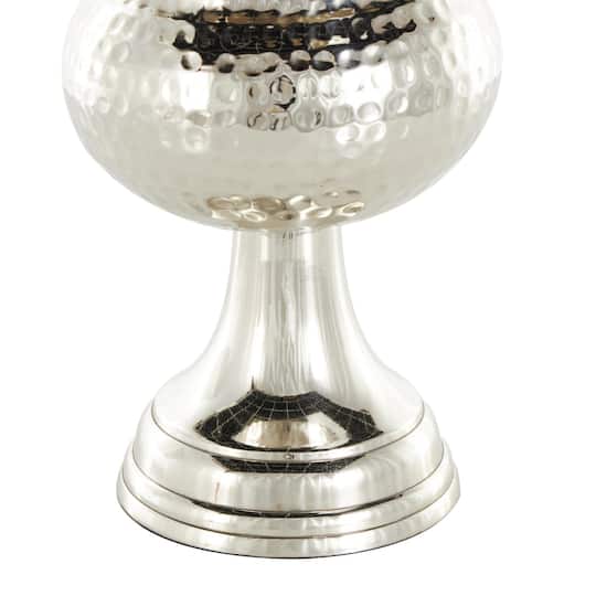 Silver Aluminum Goblet Inspired Hammered Vase